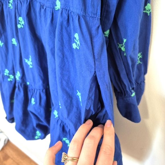 Hatley Women’s Blue Embroidered Tiered Mini Dress – Size Medium - Picture 5 of 7